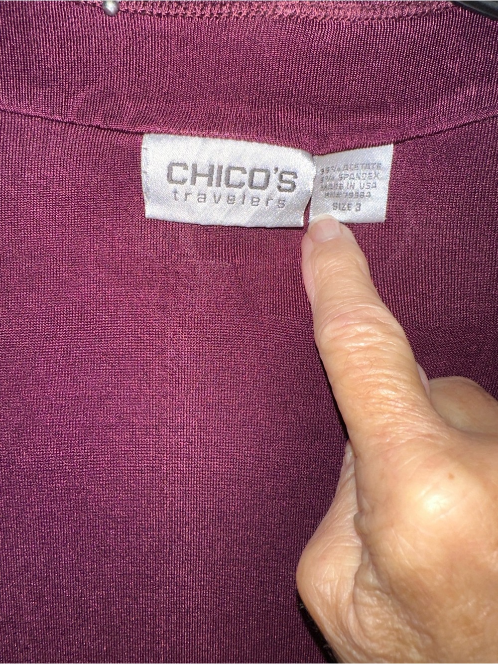 Chico's Travelers Knit Top and pants in Burgundy - Picture 2 of 4
